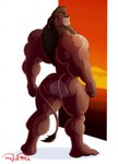 anthro back_muscles big_muscles brown_body brown_fur butt fur looking_at_viewer looking_back male mane muscular muscular_anthro muscular_male nude rear_view solo red-box disney the_lion_king kovu_(the_lion_king) felid lion mammal pantherine 2021 digital_drawing_(artwork) digital_media_(artwork) full-length_portrait hi_res portrait