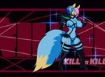 anthro boots breasts clothing female footwear hair hair_over_eye high_heeled_boots high_heels nipple_slip nipples one_eye_obstructed shoes solo surprise wardrobe_malfunction leptail kill_la_kill studio_trigger canid canine fox mammal hi_res