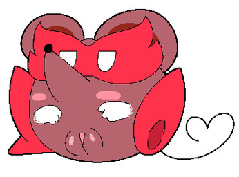 alternate_color anthro blush brown_body clothing female footwear genitals high_heels mask no_pupils shoes solo tail thin_tail vulva slem mario_bros nintendo paper_mario ms._mowz little_mouser mammal mouse murid murine rodent low_res