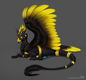 anus beak black_beak black_body black_fur blue_anus blue_vulva feathers female feral fur genitals looking_at_viewer multicolored_beak solo text vulva yellow_beak yellow_body yellow_feathers conditional_dnp ztalex mythology avian gryphon mythological_avian mythological_creature hi_res url
