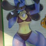 anthro blue_body blue_fur bodily_fluids bra breasts clothing female food fur looking_at_viewer lying navel on_back panties pokemorph popsicle red_eyes solo spread_legs spreading sweat under_boob underwear hopping4 nintendo pokemon canid canine fan_rotom generation_4_pokemon lucario mammal pokemon_(species) rotom 1:1 2019 hi_res