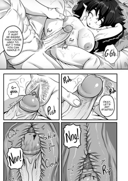 big_breasts breasts defloration dialogue duo erection female female_penetrated genitals glans human_on_humanoid hymen hymen_break interspecies male male/female male_penetrating male_penetrating_female nipples not_furry nude penetration penile penile_penetration penis penis_in_vagina prodding sex text vaginal vaginal_penetration vein veiny_penis vulva martincorps human humanoid mammal absurd_res comic english_text hi_res monochrome