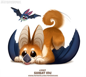 ambiguous_gender black_eyes blep blue_body blue_fur brown_body brown_fur duo feral flying fur grey_body grey_fur humor membrane_(anatomy) membranous_wings pun simple_background tail tail_motion tailwag text tongue tongue_out visual_pun white_background white_body white_fur wings piper_thibodeau bat canid canine canis domestic_dog hybrid mammal shiba_inu spitz digital_media_(artwork) digital_painting_(artwork) painting_(artwork) url