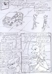 anthro arms_on_head black_and_white bottomwear bullet bullet_belt canid canine car close-up clothing cloud comic cracked cracked_ground cracks crossed_arms dasyuromorph dialogue dot_eyes electronics english_text female footwear fur group inside_car inside_vehicle kangaroo kitfox-crimson leaning leaning_on_another macropod male mammal marsupial monochrome multicolored_body multicolored_fur novus_(kitfox-crimson) open_door open_mouth pants pockets profanity radio recently_extinct_species ringo_(kitfox-crimson) rumour_(kitfox-krimson) shirt shoes shorts sketch sky speech_bubble steering_wheel stolen_generation text thylacine topwear trio two_tone_body two_tone_fur vehicle what window