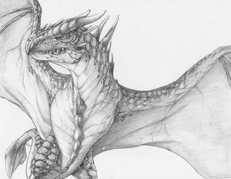 2_horns ambiguous_gender countershade_face countershade_neck countershade_torso countershading fangs feral front_view grey_background head_horn head_spikes head_turned horn looking_aside membrane_(anatomy) neck_spikes open_mouth pupils realistic_wings simple_background slit_pupils solo spikes spikes_(anatomy) spread_wings tail teeth wings deriaz european_mythology mythology dragon mythological_creature mythological_scalie scalie western_dragon winged_dragon 2013 graphite_(artwork) greyscale monochrome portrait signature three-quarter_portrait traditional_media_(artwork)