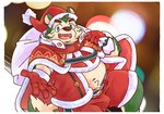 anthro belly bottomwear bulge christmas_clothing christmas_headwear clothing green_body hat headgear headwear holidays humanoid_hands kemono male navel overweight overweight_male santa_hat shorts solo ottyo_kope christmas lifewonders live_a_hero mokdai canid canine canis domestic_dog mammal 2021 hi_res