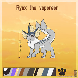 ambiguous_gender black_sclera feral fin fish_tail fur grey_body mane quadruped solo standing tail white_body white_fur aztepyeen nintendo pokemon rynx_(overgrown_lizards) aquatic eeveelution generation_1_pokemon pokemon_(species) vaporeon 1:1 2026 absurd_res hi_res model_sheet