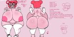 anthro big_breasts big_butt bimbo_(fashion) bimbo_anthro braces breasts butt clothing eyewear female footwear genitals glasses hair huge_breasts huge_butt legwear nerd pink_body pussy red_hair shoes solo stockings text trz_lettuce bubble_bear bear mammal 2:1 english_text hi_res model_sheet