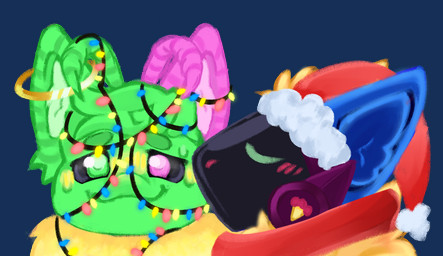 anthro blush christmas_decorations christmas_lights christmas_lights_on_body duo female glowing holidays kissing kissing_cheek machine male male/female scarf starstruck_venus christmas aurora_heights polaris_caelum arthropod insect lepidopteran moth protogen alpha_channel
