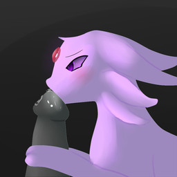 ambiguous_gender ambiguous_on_human bestiality blush bodily_fluids cum duo feral genital_fluids human_on_feral interspecies male male_on_feral oral pokephilia featherystorm nintendo pokemon anon eeveelution espeon generation_2_pokemon human mammal pokemon_(species) 1:1