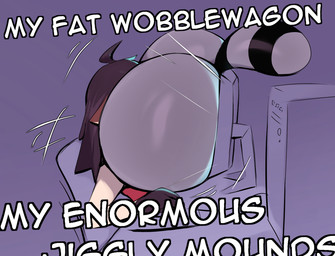 ambiguous_gender anthro big_butt bottom_heavy butt butt_smother chair computer computer_monitor computer_mouse curvy_figure desk dialogue duo electronics face_on_butt faceless_character faceless_male fur furniture grey_body grey_fur hair huge_butt long_hair male male/ambiguous multicolored_body multicolored_fur raised_tail semi-anthro smothering table tail teasing text thick_thighs through_screen voluptuous voluptuous_male wide_hips kkoart indigo_park kk_(kkoart) rambley_raccoon mammal procyonid raccoon 2025 digital_media_(artwork) english_text hi_res