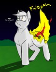 butt_on_fire cutie_mark dialogue feral fire green_eyes male ponification solo sound_effects tail_on_fire text yellow_eyes anion-edge foxenawolf hasbro my_little_pony anion earth_pony equid equine horse mammal pony english_text