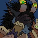 1:1 2015 anthro armor black_body black_fur black_hair blizzard_entertainment blue_background bone brown_body brown_fur canid conditional_dnp digital_media_(artwork) facepalm feathers female fur hair horn horn_jewelry horn_ring jewelry mammal multicolored_body multicolored_fur paralee_(character) ratte reaction_image ring_(jewelry) simple_background skull smile solo two_tone_body two_tone_fur warcraft were werecanid worgen