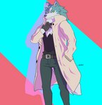 anthro biped blue_body blue_fur clothed clothing fur gloves hair handwear looking_at_viewer male open_mouth simple_background solo standing white_body white_fur weiblu brand_new_animal studio_trigger shirou_ogami canid canine canis mammal wolf 2020 absurd_res better_version_at_source detailed digital_drawing_(artwork) digital_media_(artwork) full-length_portrait hi_res irreplaceable_bvas portrait signature sketch unavailable_at_source watermark