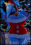 alternate_version_in_description anthro anthrofied big_breasts blue_body blue_skin blurred_background bow_ribbon breasts christmas_clothing christmas_decorations christmas_headwear christmas_lights christmas_star city city_background clothing curvy_figure detailed_hair female hat headgear headwear holidays horn one_eye_closed santa_hat solo teasing teasing_viewer thick_thighs tongue tongue_out tugging_clothing voluptuous wings wink conditional_dnp velvet_charm blender_cycles christmas friendship_is_magic hasbro my_little_pony mythology princess_luna_(mlp) equid equine mammal mythological_creature mythological_equine winged_unicorn 3d_(artwork) absurd_res blender_(artwork) digital_media_(artwork) hi_res