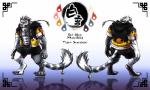 anthro clothing fur male simple_background solo tattoo e1ectronicchimera felid mammal pantherine tiger absurd_res hi_res model_sheet