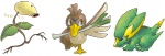 ambiguous_gender feral group simple_background white_background spring_bane nintendo pokemon avian bellsprout bird electrike farfetch'd generation_1_pokemon generation_3_pokemon pokemon_(species)