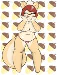 anthro big_breasts blush breasts brown_hair clothing female fur hair panties pink_clothing pink_panties pink_underwear solo tan_body tan_fur underwear itsmeelement pudding_(jakkid13) mammal rodent sciurid tree_squirrel 2019 absurd_res hi_res