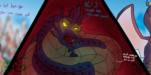 abdominal_bulge belly duo female feral horn internal internal_oral lying macro male on_front open_mouth oral_vore organs rumbling_stomach scales simple_background size_difference stomach tail text transformation vore wings spicyscaliearts dungeons_and_dragons hasbro mythology wizards_of_the_coast dragon hybrid kobold_(5e) lizardfolk_(dnd) lizardman mythological_creature mythological_scalie scalie absurd_res comic digital_media_(artwork) english_text hi_res