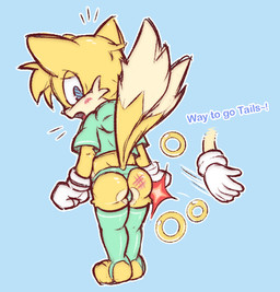 2_tails ambiguous_gender anthro bikini bikini_thong blue_eyes blush bulge bulge_from_behind butt butt_slap cheek_tuft clothed clothing crop_top duo facial_tuft femboy fluffy fluffy_tail footwear fur glistening glistening_body gloves green_clothing green_legwear green_thigh_highs handwear head_tuft hoodie legs_together legwear male male/ambiguous male_focus multi_tail multicolored_body multicolored_fur outfit_change palm_spanking partially_clothed paws presenting presenting_hindquarters raised_tail rear_view shirt shocked shy simple_background skimpy skimpy_bottomwear skindentation slap solo_focus spank_marks spanked_butt spanking spanking_focus speedo surprised swimwear tail tan_body tan_fur teal_clothing thigh_highs thong toeless_footwear toeless_legwear topwear tuft two-piece_swimsuit underwear yellow_body yellow_fur young young_anthro young_male arnkleblarn sega sonic_the_hedgehog_(series) miles_prower sonic_the_hedgehog canid canine fox mammal sketch