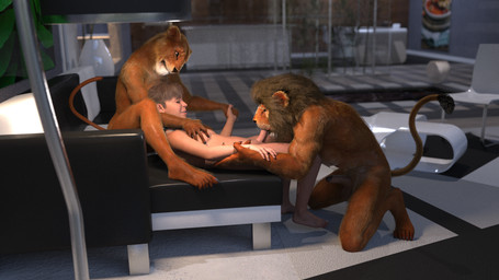 anthro breast_grab breasts brown_body brown_fur depth_of_field dominant dominant_anthro erection eye_contact fellatio female fur genitals group gynomorph gynomorph/female gynomorph/male hand_holding hand_on_breast holding_arm human_on_anthro husband_and_wife intersex intersex/female intersex/male interspecies looking_at_another love male mane married_couple muscular muscular_anthro muscular_male oral penile penis polyamory sex submissive submissive_gynomorph submissive_human submissive_intersex tail tail_tuft throuple trio tuft aqua-regia aqua_(aqua-regia) cleona_cinnabar_(aqua-regia) theodore_cinnabar_(aqua-regia) felid human lion mammal pantherine 16:9 3d_(artwork) daz_studio_(artwork) digital_media_(artwork) hi_res widescreen nonbinary_(lore) trans_(lore) trans_woman_(lore)