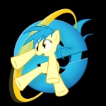 blue_hair derp_eyes female feral hair simple_background solo transparent_background yellow_eyes mcsadat hasbro internet_explorer microsoft my_little_pony internet_explorer_(character) internet_explorer_pony equid equine horse mammal pony 1:1 2012 alpha_channel