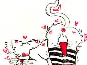animal_genitalia animal_penis anthro anus anus_focus aroused ass_up bedroom_eyes blush blush_lines bodily_fluids body_blush breath butt butt_blush butt_focus canine_genitalia canine_penis cat_tail clothing ear_blush ears_down femboy footwear footwear_only fur genital_fluids genitals half-closed_eyes heart_symbol knot knotted_penis leaking_penis leaking_precum legwear looking_at_viewer looking_back male mostly_nude motion_lines musk musky_balls musky_penis narrowed_eyes no_pupils nude nude_male offering_to_viewer paws penis pivoted_ears precum presenting presenting_anus presenting_balls presenting_hindquarters presenting_penis red_penis seductive shaking shivering simple_background socks socks_only solo thigh_highs tongue tongue_out trembling white_background white_body white_fur lex_09 domestic_cat felid feline felis mammal absurd_res hi_res monochrome sketch traditional_media_(artwork) upscale