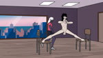 anthro athletic athletic_male athletic_wear attack ballbusting balls black_hair bouncing_balls chair city cityscape clothed clothed/nude clothing cock_and_ball_torture crotch_attack crotch_kick detailed_background duo flaccid flexible foreskin furniture genital_torture genitals gesture gym hair humanoid_genitalia humanoid_penis inside kick kicking_balls long_foreskin long_hair male male/male nipples non-mammal_balls non-mammal_nipples nude pain penis pupils saggy_balls slim slit_pupils sound_effects splits spread_legs spreading standing white_body white_hair window yellow_eyes kimero_kat frank_fathih shiro_takahashi demon humanoid reptile scalie snake 16:9 animated hi_res lol_comments short_playtime sound voice_acted webm widescreen