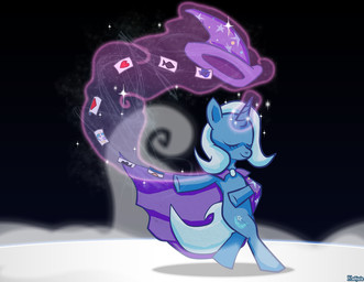 cape card clothing clubs_(suit) cutie_mark diamonds_(suit) female feral hat headgear headwear heart_symbol hearts_(suit) horn horn_magic levitating_object magic solo spades_(suit) suit_symbol tail wizard_hat kadjule friendship_is_magic hasbro my_little_pony mythology princess_celestia_(mlp) princess_luna_(mlp) trixie_(mlp) equid equine mammal mythological_creature mythological_equine unicorn