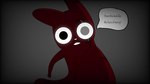 ambiguous_gender black_eyes dialogue first_person_view looking_at_viewer red_body scar smile solo speech_bubble text vignette wide_eyed soarfloh rain_world videocult artificer_(rain_world) slugcat 16:9 english_text hi_res unavailable_at_source widescreen