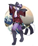 anthro aries_(symbol) astrological_symbol clothed clothing jojo_pose male pose solo symbol western_zodiac_symbol fallen_piee paomi_suzuki mammal procyonid raccoon 5:6 hi_res