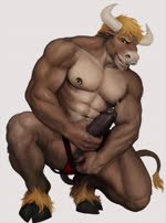 2019 2d_animation abs animated anthro armpit_hair balls belly biceps big_penis biped blonde_hair bodily_fluids body_hair bovid bovine brown_eyes brown_penis cattle clothed clothing cloven_hooves crouching detailed erection eyebrows facial_hair facial_piercing fondling front_view genital_fluids genitals grey_body grey_skin grope hair hand_on_balls hand_on_penis hi_res hooves horn humanoid_genitalia humanoid_penis jockstrap kneeling long_penis looking_at_viewer male mammal motion_tweening muscular muscular_anthro muscular_male nipple_piercing nipples no_sound nose_piercing nose_ring partially_clothed pecs penis piercing pose ring_piercing rnarccus self_fondle septum_piercing short_playtime simple_background smile solo sweat swinging_penis teeth underwear vein webm white_background white_horn zato