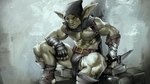 bulge clothed clothing ear_piercing green_body humanoid_pointy_ears male muscular muscular_humanoid muscular_male nipple_piercing nipples piercing pointy_ears skimpy solo dagantfus_(artist) of_orcs_and_men styx_(of_orcs_and_men) goblin humanoid 16:9 hi_res widescreen