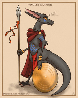anthro arm_tuft black_body black_fur bodypaint bottomwear bracelet buckteeth cape cheek_tuft chest_tuft claws clothing ear_piercing ear_ring elbow_tuft facial_tuft fur holding_melee_weapon holding_object holding_polearm holding_shield holding_spear holding_weapon jewelry loincloth looking_back male melee_weapon navel pelvic_curtain piercing polearm pupils ring_piercing shield simple_background slit_pupils solo spear standing teeth text toe_claws tuft warrior weapon yellow_sclera forgiearts out-of-placers mammal yinglet 2022 4:5 english_text hi_res url