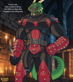 anthro bodysuit bulge clothing dark_brotherhood latex male skinsuit solo suit text tight_clothing j450n2080 bethesda_game_studios microsoft skyrim the_elder_scrolls veezara argonian lizard reptile scalie absurd_res english_text hi_res