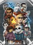 bone group skeleton snow torch unknown_artist don't_starve klei_entertainment the_walking_dead undertale undertale_(series) until_dawn ashley_(until_dawn) chris_(until_dawn) clementine_(the_walking_dead) frisk_(undertale) lee_everett_(the_walking_dead) maxwell_carter otto_von_chesterfield papyrus_(undertale) sam_(until_dawn) sans_(undertale) wilson_percival_higgsbury animated_skeleton arthropod butterfly human insect lepidopteran mammal mimic mimic_chest undead crossover hi_res