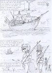 anthro black_and_white boat british canid canine canis clothing cloud comic dialogue doctor_clive_burret english_text flashback floating_head fur glass grass group gun hair historical kitfox-crimson long_ears long_hair male mammal marching military military_uniform monochrome plant professor_virginia_burret ranged_weapon rifle sea seaside ship sketch sky smile soldier speech_bubble stolen_generation text uniform union_jack vehicle warrior water watercraft weapon