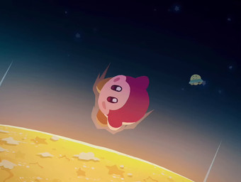 ambiguous_gender being_watched biped blush blush_stickers cloud countershade_face countershading detailed_background duo falling looking_at_another motion_lines mouthless night orange_body orange_eyes planet planet_popstar scared solo_focus space star tan_body ufo yellow_body suyasuyabi427 kirby_(series) nintendo ufo_(kirby) waddle_dee waddling_head 2026 animated frame_by_frame loop no_sound short_playtime webm