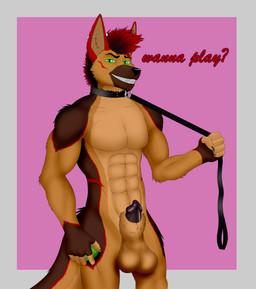 abs animal_genitalia animal_penis anthro ball balls biceps big_balls canine_genitalia canine_penis collar fur genitals hair leash leash_pull looking_at_viewer male muscular muscular_anthro muscular_male nude penis sheath simple_background smile solo teinwilde teinwilde_(character) canid canine canis domestic_dog german_shepherd herding_dog mammal pastoral_dog absurd_res digital_media_(artwork) hi_res