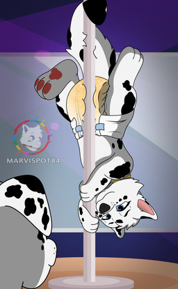 blue_eyes bodily_fluids collar dancing diaper duo eye_contact female feral fluffy fluffy_ears fluffy_fur fluffy_tail fur genital_fluids looking_at_another male male/female markings paws pole pole_dancing spots spotted_body spotted_fur tail unclean_diaper urine used_diaper using_diaper wet_diaper wetness_indicator wetting wetting_diaper marvispot84 abena nickelodeon paw_patrol fan_character marshall_(paw_patrol) stormie_(marvispot84) canid canine canis dalmatian dalsky_(dalmatian_and_husky) domestic_dog mammal absurd_res cel_shading hi_res shaded daughter_(lore) father_(lore) father_and_child_(lore) father_and_daughter_(lore) incestuous_temptation_(lore) parent_(lore) parent_and_child_(lore) parent_and_daughter_(lore)