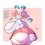 1:1 anthro big_breasts big_butt bottomwear breasts butt clothed clothing clothing_lift dialogue eeveelution english_text female fusion generation_1_pokemon generation_6_pokemon hi_res huge_butt lightmizano mr._mime nintendo open_mouth pokemon pokemon_(species) pokemon_fusion raised_bottomwear raised_clothing raised_skirt shirt short_stack simple_background skirt skirt_lift solo sylveon text thick_thighs topwear white_clothing white_shirt white_topwear worried worried_look