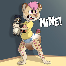 anthro clothed clothing diaper feces front_view male soiled soiled_diaper solo unclean_diaper used_diaper wearing_diaper young young_anthro baltnwolf felid mammal prehistoric_species saber-toothed_tiger 1:1 hi_res