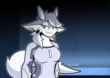 anthro blue_eyes breasts clothed clothed_anthro clothed_female clothing female fur grey_body grey_clothing grey_fur looking_at_viewer medium_breasts multicolored_body multicolored_fur simple_background solo tail two_tone_body two_tone_fur white_body white_fur rem_phase mythology dragontim_(character) dragon furred_dragon furred_scalie mythological_creature mythological_scalie scalie 2024 absurd_res hi_res