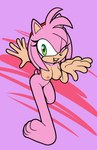 anthro areola biped breasts female female_anthro green_eyes nipples nude nude_anthro nude_female pink_body plantigrade solo fourssss sega sonic_the_hedgehog_(series) amy_rose eulipotyphlan hedgehog mammal 2024 hi_res