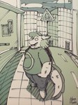 anthro bottomwear clothing denim denim_bottomwear denim_clothing hand_in_pocket horn jeans looking_away male obese obese_male outside overweight overweight_male pants pockets shirt smile solo street topwear adamphoebe conditional_dnp mythology kokomo_(adamphoebe) dragon mythological_creature mythological_scalie scalie 3:4 sketch