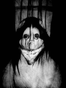 ambiguous_gender bared_teeth creepy evil_grin feral front_view grin hair horror_(theme) looking_at_viewer nightmare_fuel pupils smile solo teeth avargus777 creepypasta smile.dog canid canine canis domestic_dog mammal spitz 2022 3:4 absurd_res bust_portrait cross-hatching hatching_(art) hi_res monochrome portrait shaded