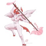 action_pose anthro areola breasts female genitals horn navel navel_piercing nipples nude piercing pink_areola pink_nipples pose pussy solo staff weapon wings cloudyday nintendo pokemon rose_duskclaw generation_6_pokemon mega_absol mega_evolution pokemon_(species) shiny_pokemon 1:1 absurd_res hi_res