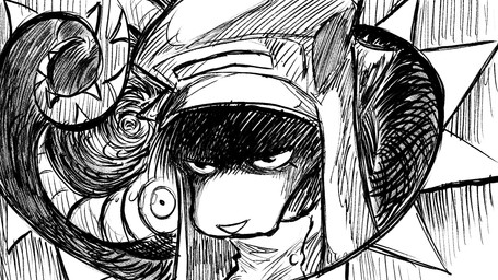 abstract_background anthro button_(fastener) clothing coat duo female hat headgear headwear insult military_uniform shaded_face tired_eyes topwear uniform dragonweirdo bless_(dragonweirdo) tula_(dragonweirdo) american_opossum domestic_ferret mammal marsupial mustelid musteline true_musteline weasel 16:9 hi_res monochrome widescreen