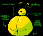 ambiguous_gender antennae_(anatomy) beady_eyes big_butt black_background black_eyes blush blush_lines butt huge_butt looking_at_viewer looking_back looking_back_at_viewer nude rear_view simple_background solo text thick_thighs wide_hips yellow_body nanodude78 alien_hominid the_behemoth_(company) alien_hominid_(character) alien alien_humanoid humanoid