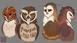 absurd_res armor avian barn_owl beak bird black_eyes brother_(lore) brown_body brown_feathers ezylryb feathers feral grey_background group guardians_of_ga'hoole headgear headgear_only helmet helmet_only hi_res kabuki-aku kludd male metal_beak owl screech_owl sibling_(lore) simple_background soren_(gogh) true_owl tyto tytonid whiskered_screech_owl white_body white_feathers yellow_eyes